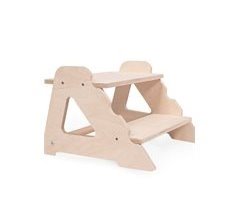 Escadote infantil com 2 degraus – Madeira natural, universal e seguro