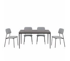 Conjunto de jantar com 1 mesa e 4 cadeiras STONE cinza