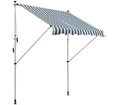 Toldo Manual Retrátil Poliéster, Alumínio e Aço Outsunny