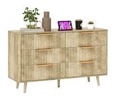 Cómoda com 6 Gavetas MDF HOMCOM, casa - móveis de armazenamento