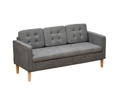 Sofá de 3 lugares Polyester Cotton Cloth, Rubberwood HOMCOM