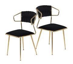 Conjunto de 2 Cadeiras de Veludo