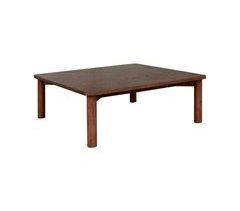 Mesa de centro quadrada madeira de seringueira folheado carvalho 100x100