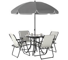 Conjunto de Móveis de Jardim Aço e Textilene Outsunny