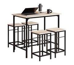 Conjunto de mesa de bar alta e 4 bancos OGT11-N SoBuy