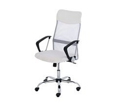 Poltrona de escritório em malha branca com 5 rodízios