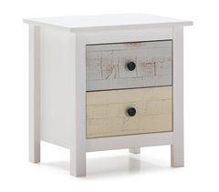 Mesa de cabeceira Magda com 2 gavetas Branco
