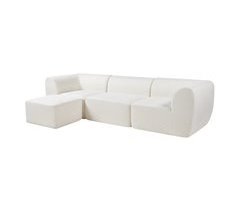 Sofá modular de 3 lugares banco de pés Hurvas bouclé