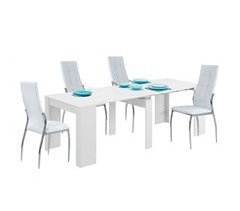 Pacote de móveis para sala de jantar com trem moderno, mesa extensível e 4 cadeiras