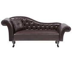 Beliani Chaise longue versão à esquerda Pele sintética LATTES