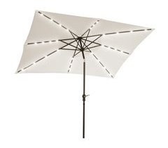 Chapéu de Sol com Iluminação Aço e Poliéster Outsunny