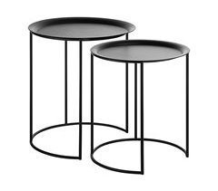 Beliani Conjunto de 2 mesas auxiliares TWINS 40x40