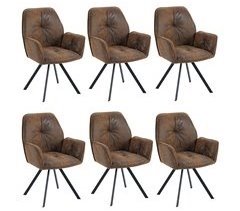 MEUBLES COSY Conjunto de 6 cadeiras de jantar giratórias 360° Poltrona