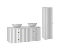 Móvel de lavatório duplo de com pedestal Izae