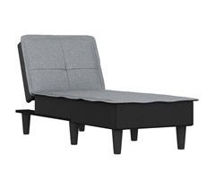 Chaise longue tecido cinzento-claro