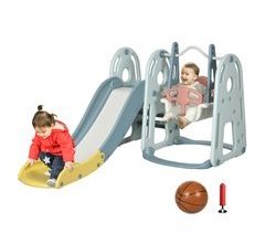 Escorrega Infantil com Baloiço HDPE, PP HOMCOM