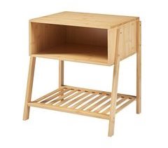 Mesa de apoio Håbo com 1 prateleira em bambu [en.casa]