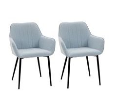 Conjunto de 2 Cadeiras Linho e metal HOMCOM, casa - cadeiras