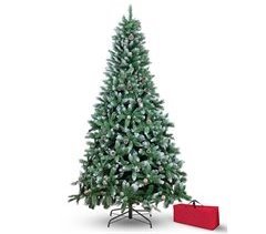 Árvore de Natal sintética coberta de neve fácil de montar