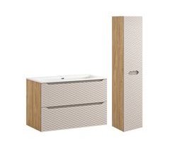 Móvel de toucador individual com lavatório embutido e pedestal Elora