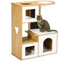 Casa para Gatos MDF e Pelúcia PawHut