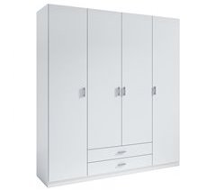 Guarda-roupa grande com 4 portas e 2 gavetas para quarto