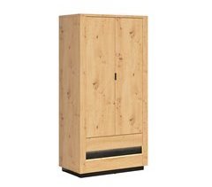 Roupeiro de 2 portas e 2 gavetas com LED Glenn