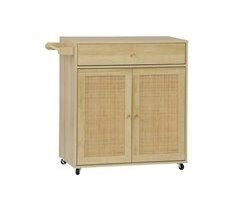 Mesa de cozinha BOHEME decoração em madeira e vime 1 puxador 1