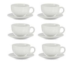 Conjunto de 6 xícaras + pratos em porcelana coleção VESSIA