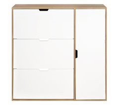 Sapateira MONTBLANC 112x105x23,5cm carvalho e cor branca