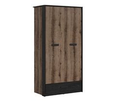 Roupeiro de 2 portas e 1 gaveta em madeira Romane