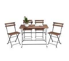 Conjunto de mesa de jardim e 4 cadeiras Bistrot