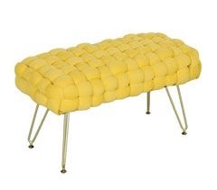 Apoio para os Pés Poliéster, Melamina de Madeira e Aço HOMCOM 76x38