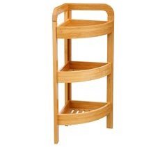 Prateleira de canto Well Home Bamboo com 3 níveis