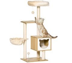 Arranhador para Gatos Aglomerado de Madeira, Pelúcia e Sisal