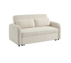 Sofá-cama arredondado 2 lugares bouclette