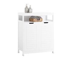 Armário de banho multifunções com 2 portas BZR121-W SoBuy