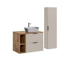 Móvel de lavatório simples de com 2 nichos e pedestal Adriel