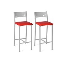 Conjunto de 2 bancos médios GIN em vermelho
