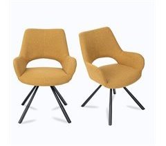 MEUBLES COSY Conjunto de 2 cadeiras de jantar com encosto