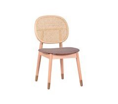 Cadeira em faia e rattan com almofada de algodão - Marsh