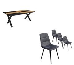 Mesa fixa, cadeiras 194x90