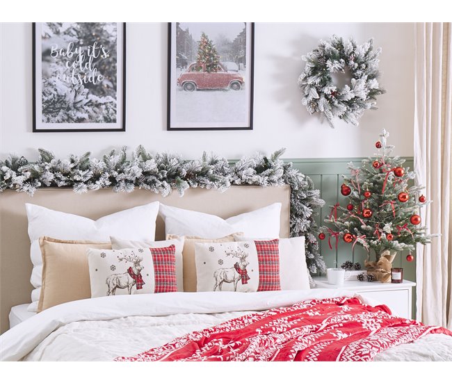 Beliani Cojín decorativo SVEN 30x50 Branco/ Preto