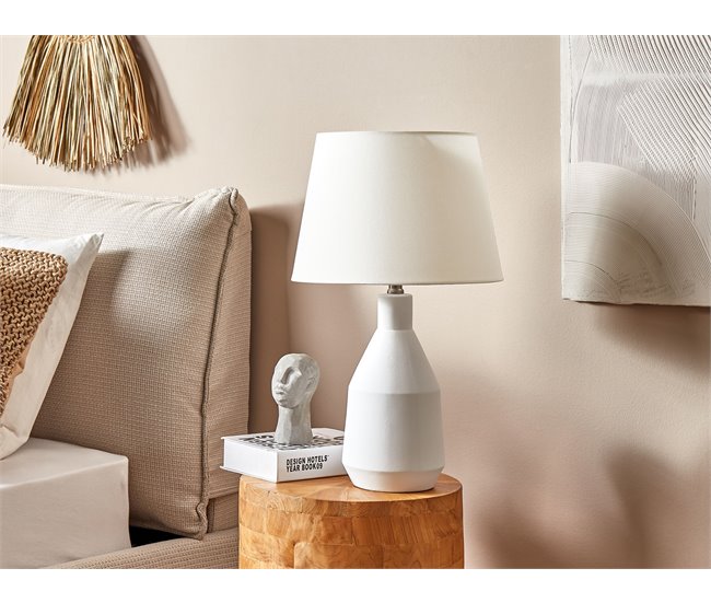 Beliani Candeeiro de mesa LAMBRE Branco