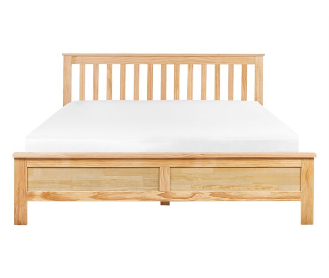 Beliani Cama com estrado Pinho MAYENNE Castanho