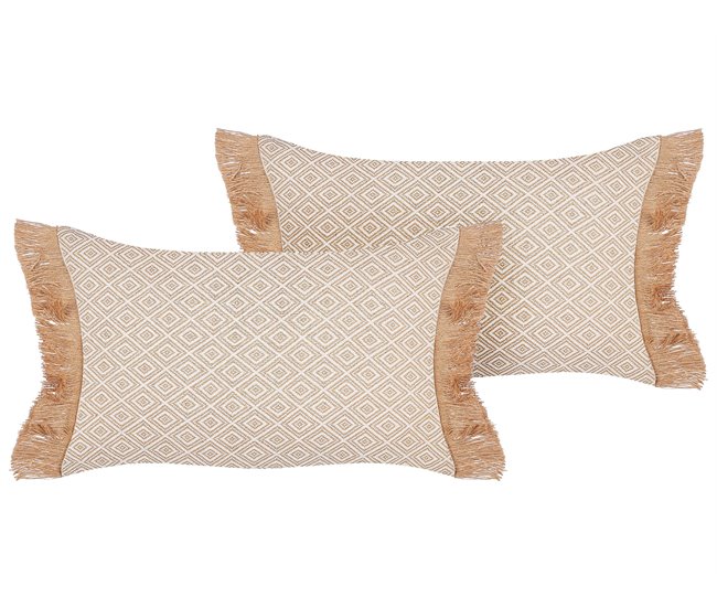 Beliani Almofada decorativa BOATH Bege