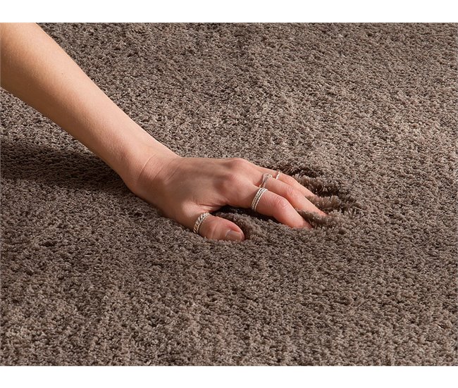 Beliani Shaggy (pelos longos) EVREN 80x150 Castanho Claro