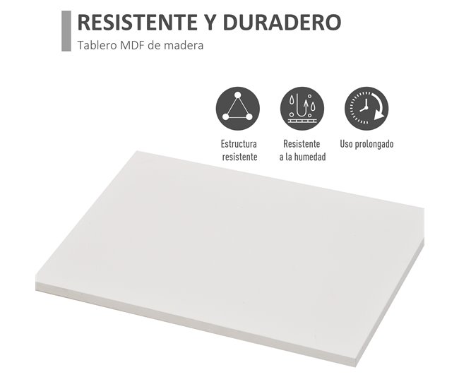 Armário Alto para Casa de Banho MDF e Acrílico kleankin Branco