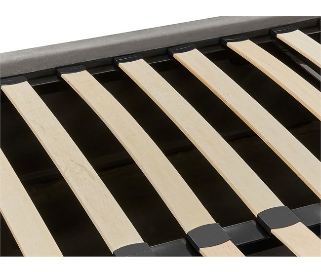 Beliani Cama com armazenamento Veludo VION 157x216 Cinza