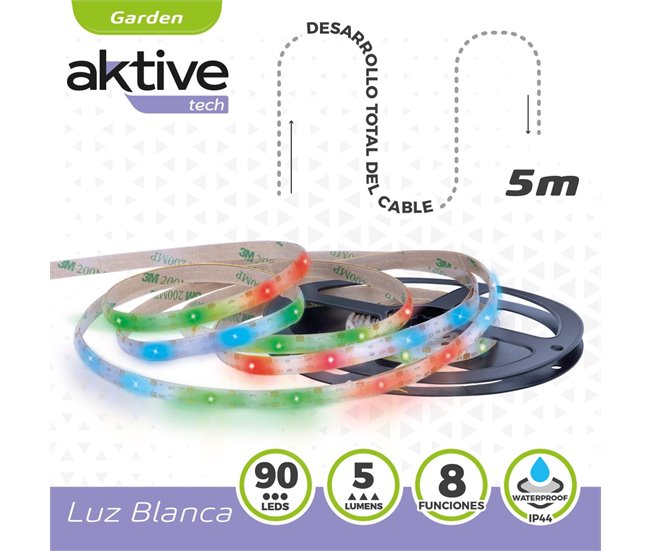 Tiras de LED solares autoadesivas Aktive Multicor